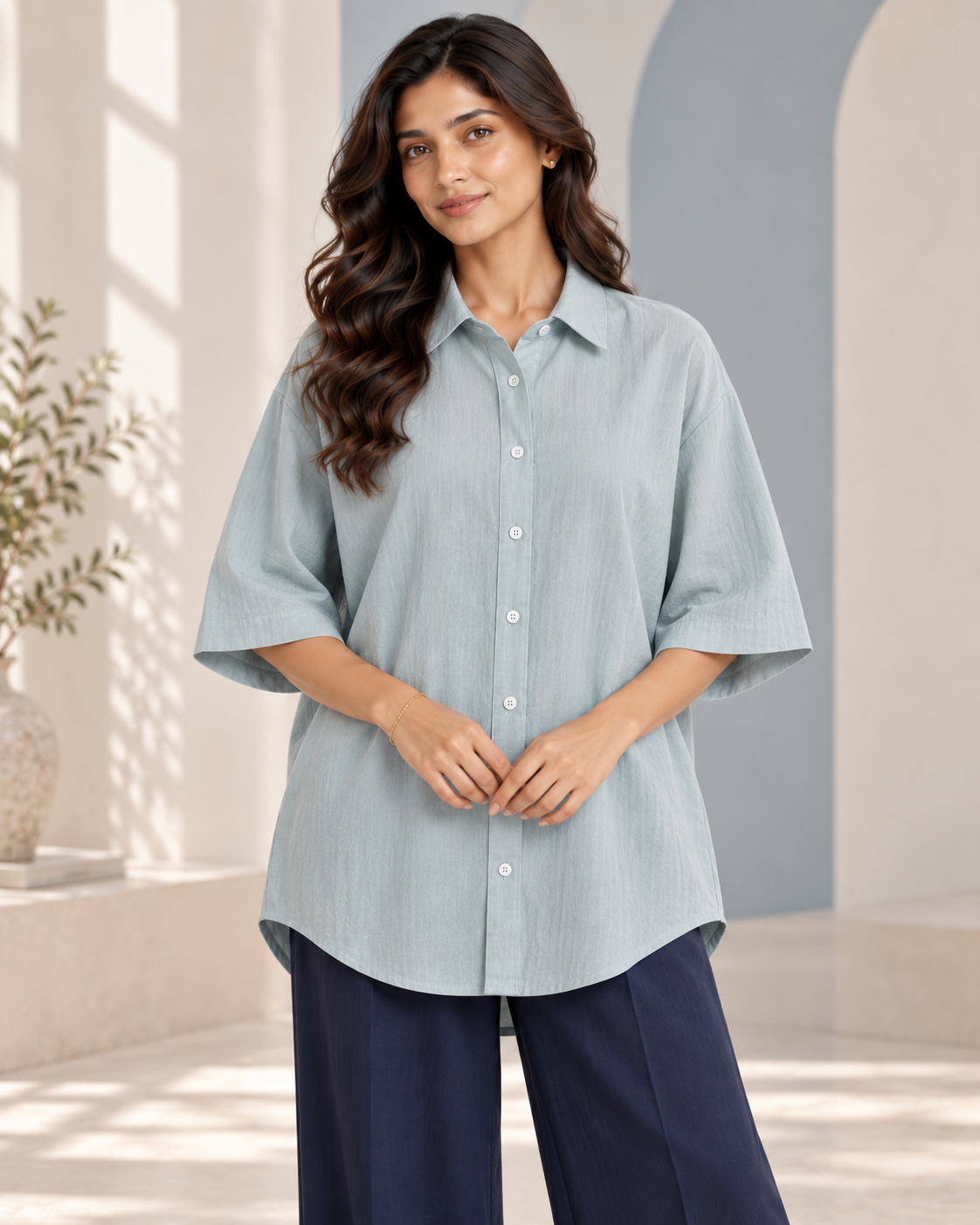 IMG_4558 Sky Mist Relaxed Shirt - Image 1