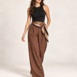 Mocha Flow Wide-Leg Trousers
