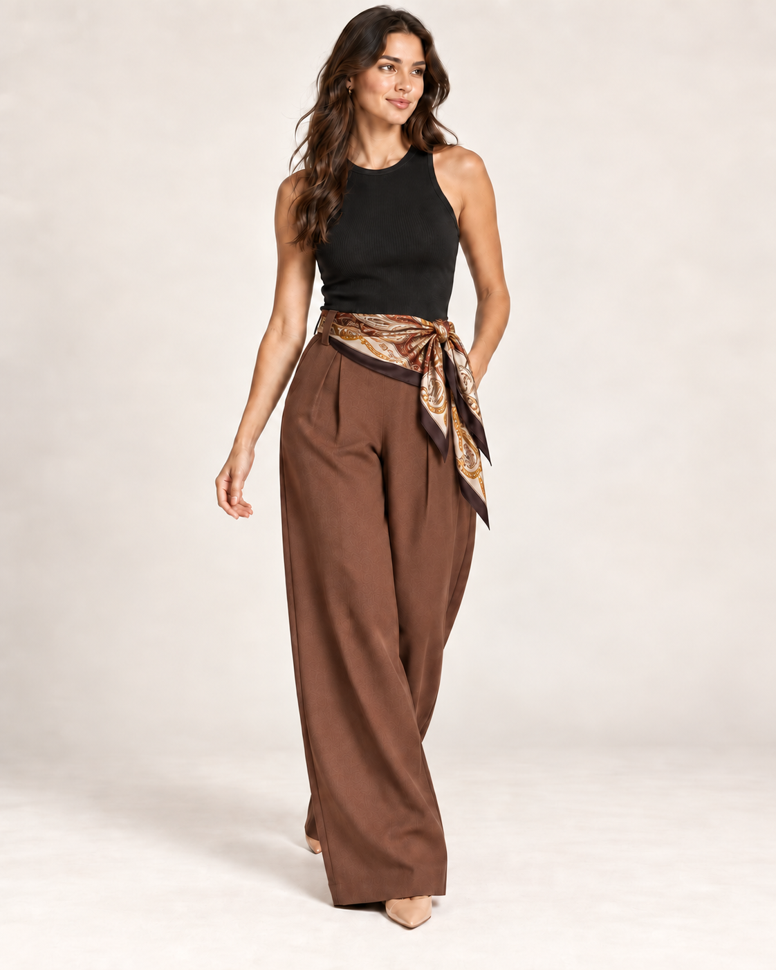 IMG_4710 Mocha Flow Wide-Leg Trousers - Image 1
